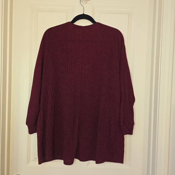EUC Burgundy Cardigan - Picture 2 of 3